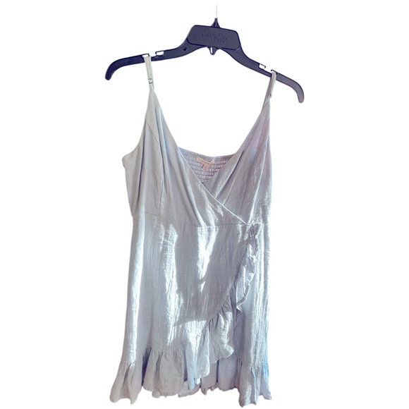 Lottie Moss blue ruffle faux wrap dress Sz L - Picture 2 of 9